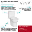 VITRA - WC à poser sans bride sortie horizontale Vortex VitrA M-20 avec abattant frein de chute - vignette