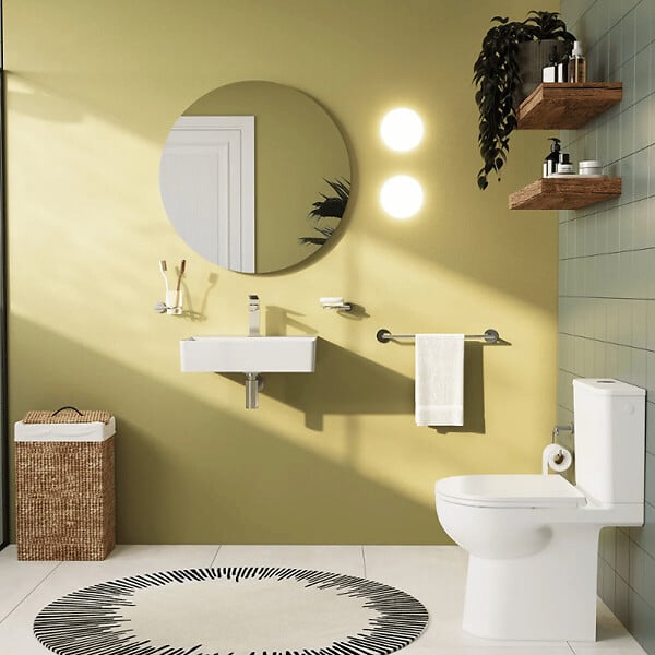 VITRA - WC à poser sans bride sortie horizontale Vortex VitrA M-20 avec abattant frein de chute - large