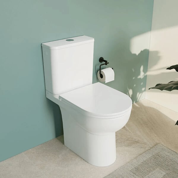 VITRA - WC à poser sans bride sortie horizontale Vortex VitrA M-20 avec abattant frein de chute - large
