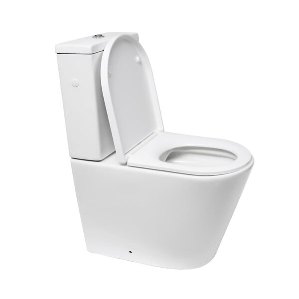 SWISS AQUA TECHNOLOGIES - Project ensemble WC à poser sans bride & mécanisme de chasse GEBERIT + abattant SoftClose, blanc brillant (SATPRO31G) - large