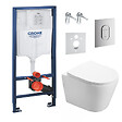 GROHE - Pack WC Bâti-support + WC SAT Infinitio sans bride fixations invisibles + Plaque + Panneau isolation phonique - vignette