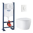 GROHE - Rapid SL pack WC bâti-support autoportant + WC suspendu sans bride Grohe avec abattant SoftClose + plaque (GRRGRSTWR02FR-FS) - vignette