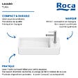 ROCA - Lave-mains mural compact 55 x 27,5 Tura blanc brillant - vignette