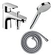HANSGROHE - Pack mitigeur bain douche mécanique Vernis Blend C2 + Pommeau de douche Vernis Blend + Flexible Metaflex chromé - vignette
