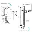 HANSGROHE - Pack mitigeur baignoire mécanique Logis C2 + Ensemble pommeau Vernis Blend EcoSmart 2 jets avec barre noir mat - vignette