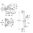 GROHE - Mitigeur bain douche mécanique Start 2021 Noir mat + Ensemble de douche 2 jets avec barre Vitalio Start 110 - vignette