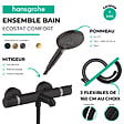 HANSGROHE - Pack mitigeur bain douche thermostatique Ecostat Comfort + Flexible Isiflex + Pommeau Raindance Select 3jets noir mat - vignette