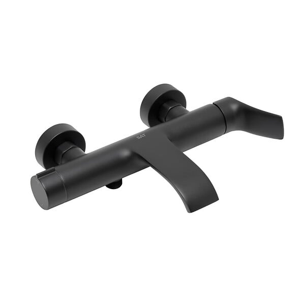 SWISS AQUA TECHNOLOGIES - Infinitio mitigeur de baignoire monocommande mural, entraxe 150 mm, sans ensemble de douche, noir mat (SATBSINF222C) - large