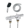 GROHE - Mitigeur baignoire thermostatique Grohtherm 800 Cosmopolitan 1/2 avec colonnettes Idro'Flex + Douchette 2 jets Comfort + Flexible - vignette