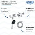 GROHE - Mitigeur baignoire thermostatique Grohtherm 800 Cosmopolitan 1/2 avec colonnettes Idro'Flex + Douchette 2 jets Comfort + Flexible - vignette