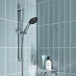 GROHE - Mitigeur baignoire mécanique Swift avec colonnettes Idro'Flex + Barre de douche chromée - vignette