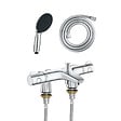 GROHE - Mitigeur baignoire thermostatique Precision Trend avec colonnettes Idro'Flex + Douchette 2 jets Start + Flexible - vignette