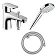 HANSGROHE - Pack mitigeur bain douche mécanique Vernis Blend C2 + Pommeau de douche Croma 110 + Flexible Designflex chromé - vignette