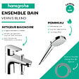 HANSGROHE - Pack mitigeur bain douche mécanique Vernis Blend C2 + Pommeau de douche Croma 110 + Flexible Designflex chromé - vignette