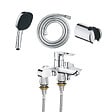 GROHE - Mitigeur baignoire mécanique Start Loop avec colonnettes Idro'Flex + Douchette 2 jets Comfort + Flexible + Support - vignette