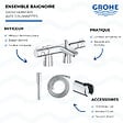 GROHE - Mitigeur baignoire thermostatique Grohtherm 800 avec colonnettes Idro'Flex + Douchette 1 jet + Flexible + Support - vignette