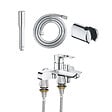GROHE - Mitigeur baignoire mécanique Start Loop avec colonnettes Idro'Flex + Douchette 1 jet + Flexible + Support - vignette