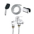 GROHE - Mitigeur baignoire mécanique Swift avec colonnettes Idro'Flex + Douchette 2 jets Comfort + Flexible + Support - vignette