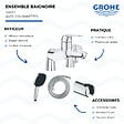 GROHE - Mitigeur baignoire mécanique Swift avec colonnettes Idro'Flex + Douchette 2 jets Comfort + Flexible + Support - vignette