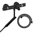 HANSGROHE - Pack mitigeur bain douche thermostatique Ecostat Comfort + Flexible Designflex + Pommeau Pulsify E noir mat - vignette