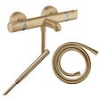HANSGROHE - Pack mitigeur bain douche thermostatique Ecostat Comfort  + Flexible Isiflex + Pommeau Pulsify S bronze brossé - vignette