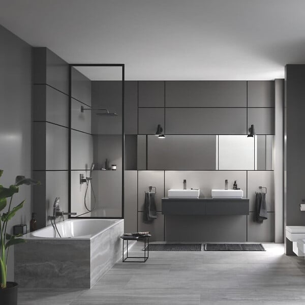 GROHE - Eurocube bec de baignoire mural, hard graphite brossé (13303AL0) - large