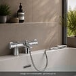 GROHE - Mitigeur baignoire thermostatique Grohtherm 800 avec colonnettes Idro'Flex + Douchette 1 jet + Flexible - vignette