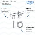 GROHE - Mitigeur baignoire thermostatique Grohtherm 800 avec colonnettes Idro'Flex + Douchette 1 jet + Flexible - vignette