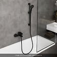 HANSGROHE - Pack mitigeur baignoire mécanique Vernis Blend + Ensemble pommeau Vernis Blend EcoSmart 2 jets avec barre noir mat - vignette