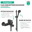 HANSGROHE - Pack mitigeur baignoire mécanique Vernis Blend + Ensemble pommeau Vernis Blend EcoSmart 2 jets avec barre noir mat - vignette
