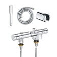 GROHE - Mitigeur baignoire thermostatique Precision Get avec colonnettes Idro'Flex + Douchette 1 jet + Flexible + Support - vignette