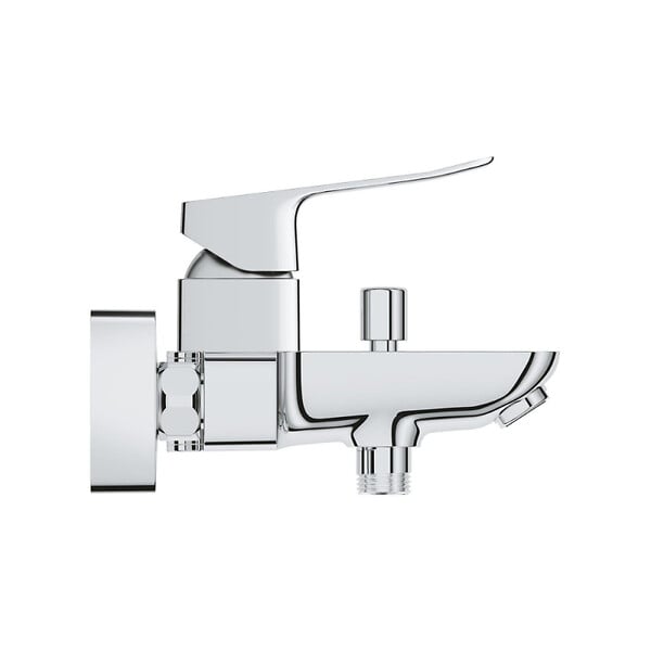 GROHE - Dice mitigeur monocommande bain/douche mural à levier 150 mm, sans ensemble de douche, chrome brillant (1018720000) - large