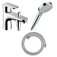 HANSGROHE - Pack mitigeur bain douche mécanique Vernis Blend C2 + Pommeau de douche Vernis Blend + Flexible Designflex chromé - vignette