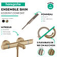 HANSGROHE - Pack mitigeur bain douche thermostatique Ecostat Comfort + Flexible Isiflex + Pommeau Pulsify E bronze brossé - vignette