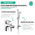 HANSGROHE - Pack mitigeur baignoire mécanique monotrou Vernis Blend chromé + Ensemble de douche Crometta 2 jets blanc/chromé - vignette