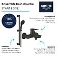 GROHE - Mitigeur bain douche mécanique Start Edge 2020 Noir mat + Ensemble de douche 2 jets avec barre Vitalio Start 110 - vignette