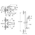 GROHE - Mitigeur bain douche mécanique Start Edge 2020 Noir mat + Ensemble de douche 2 jets avec barre Vitalio Start 110 - vignette
