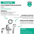 HANSGROHE - Mitigeur bain mécanique Logis + Pommeau de douche Crometta avec flexible et support - vignette