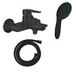 GROHE - Mitigeur bain douche mécanique Start Edge 2020 noir mat + Douchette 2 jets Vitalio Start 110 + Flexible - vignette