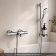 HANSGROHE - Pack mitigeur baignoire thermostatique Ecostat Comfort chromé + Ensemble de douche Crometta 2 jets blanc/chromé - vignette