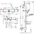 HANSGROHE - Pack mitigeur baignoire thermostatique Ecostat Comfort chromé + Ensemble de douche Crometta 2 jets blanc/chromé - vignette