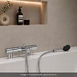 GROHE - Mitigeur baignoire thermostatique Grohtherm 800 Cosmopolitan 1/2 avec colonnettes Idro'Flex + Douchette 2 jets Start + Flexible - vignette