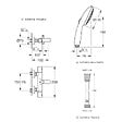 GROHE - Mitigeur baignoire thermostatique Grohtherm 800 Cosmopolitan 1/2 avec colonnettes Idro'Flex + Douchette 2 jets Start + Flexible - vignette