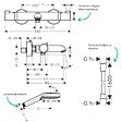 HANSGROHE - Pack mitigeur bain douche thermostatique Ecostat Comfort  + Flexible Designflex + Pommeau Vernis Blend Vario noir mat - vignette