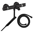 HANSGROHE - Pack mitigeur bain douche thermostatique Ecostat Comfort + Flexible Isiflex + Pommeau Pulsify E noir mat - vignette