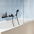 GROHE - Mitigeur bain douche mécanique Start Edge 2020 noir mat + Douchette 2 jets Vitalio Start 110 avec flexible et support - vignette