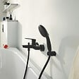GROHE - Mitigeur bain douche mécanique Start 2021 noir mat + Douchette 2 jets Vitalio Start 110 + Flexible - vignette