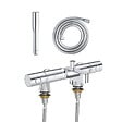 GROHE - Mitigeur baignoire thermostatique Precision Get avec colonnettes Idro'Flex + Douchette 1 jet + Flexible - vignette