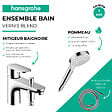 HANSGROHE - Pack mitigeur bain douche mécanique Vernis Blend C2 + Pommeau de douche Crometta + Flexible Isiflex chromé - vignette