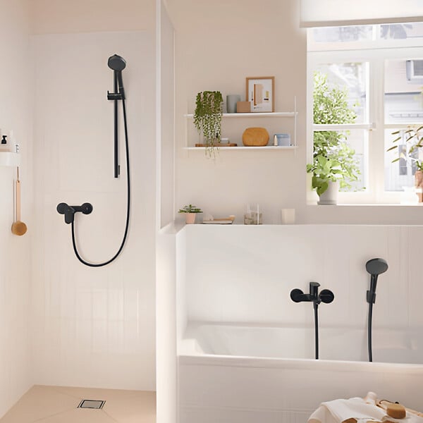 HANSGROHE - Mitigeur baignoire mécanique Rebris S noir mat - large